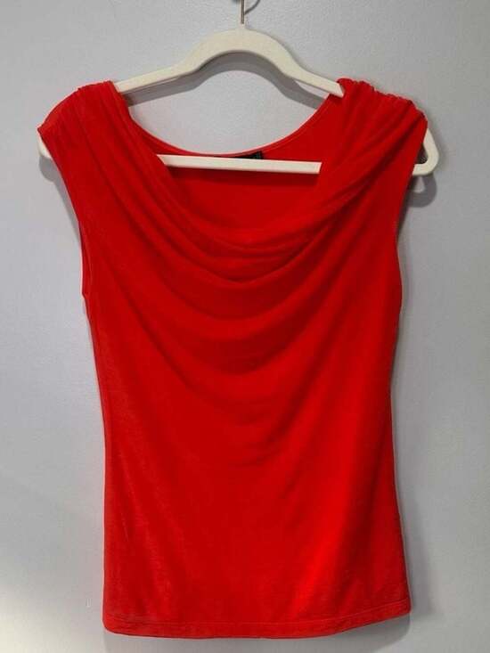 The Limited Tops - The Limited Coral Sleeveless Cowl Neck Top, Sz S